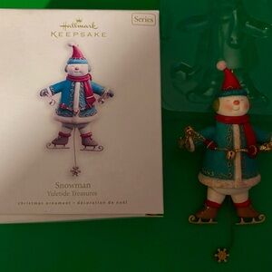 Hallmark Keepsake Snowman Ornament - Blue and Red